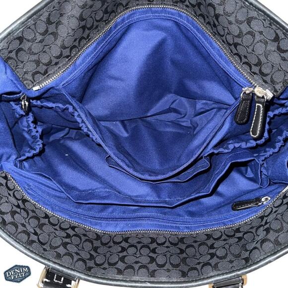Coach Vintage Black/Royal Blue Voyager Signature Multifunction Tote/Diaper Bag - Picture 13 of 16
